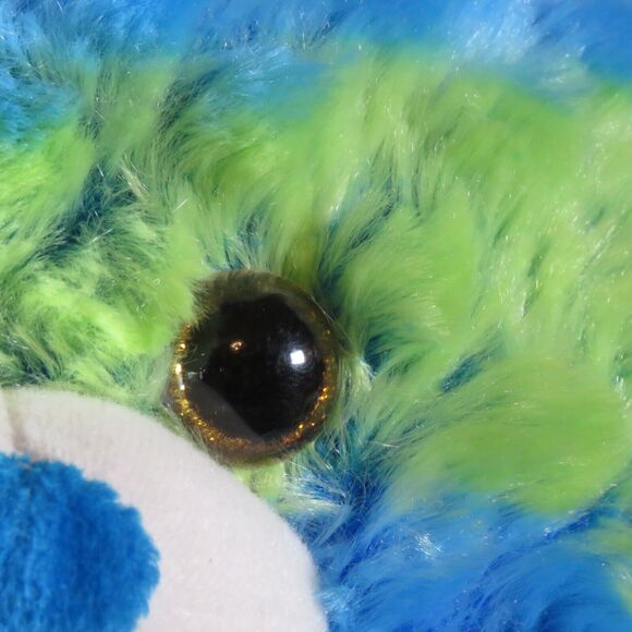 Plush Sitting Bear Green Blue 10” Multicolor Soft Stuffed Toy Animal Plushie - Picture 8 of 16